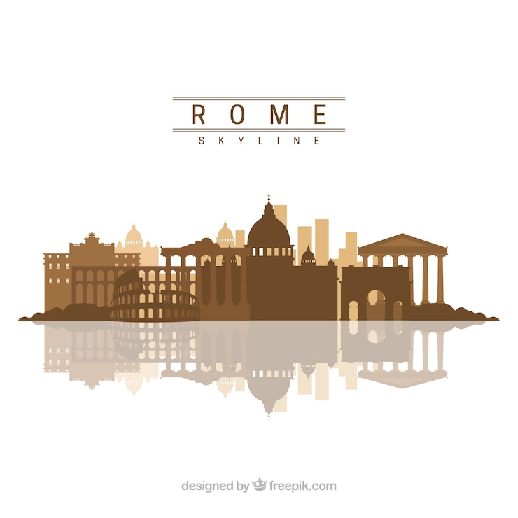 Vecteur gratuit skyline de rome