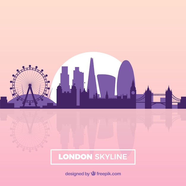 Vecteur gratuit skyline rose de londres