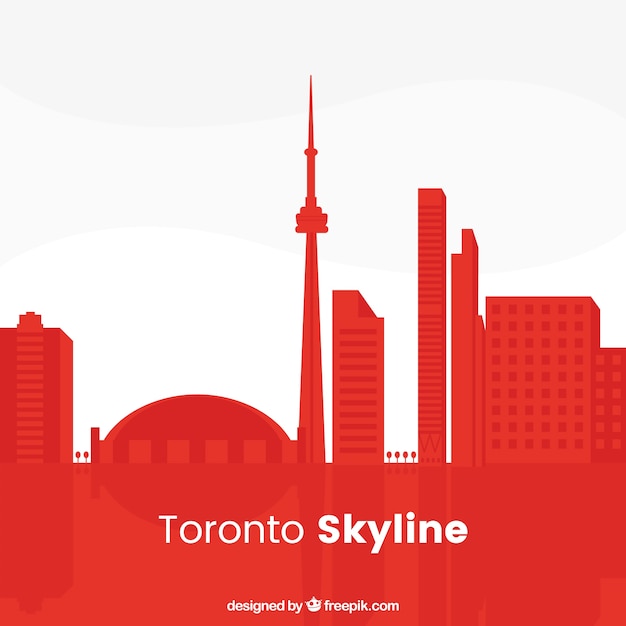 Vecteur gratuit skyline rouge de toronto