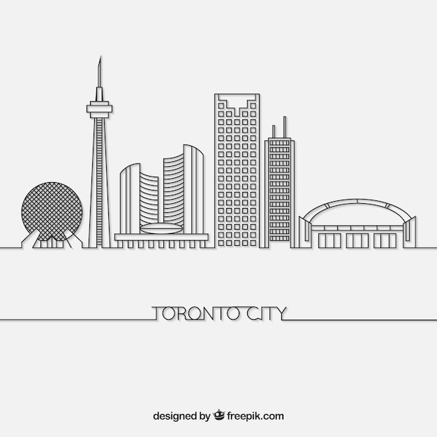 Vecteur gratuit skyline de toronto