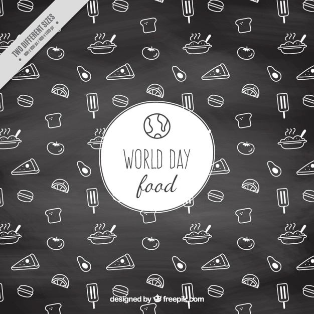Vecteur gratuit slate fond avec des croquis de la journée alimentaire mondiale
