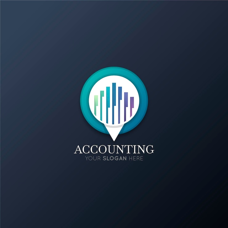 Vecteur gratuit slogan de logo de comptabilité dégradé