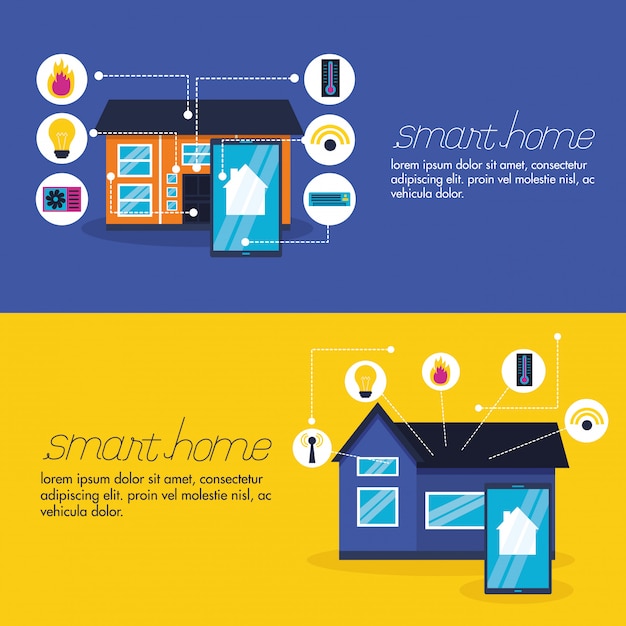 Vecteur gratuit smart home dans le style plat