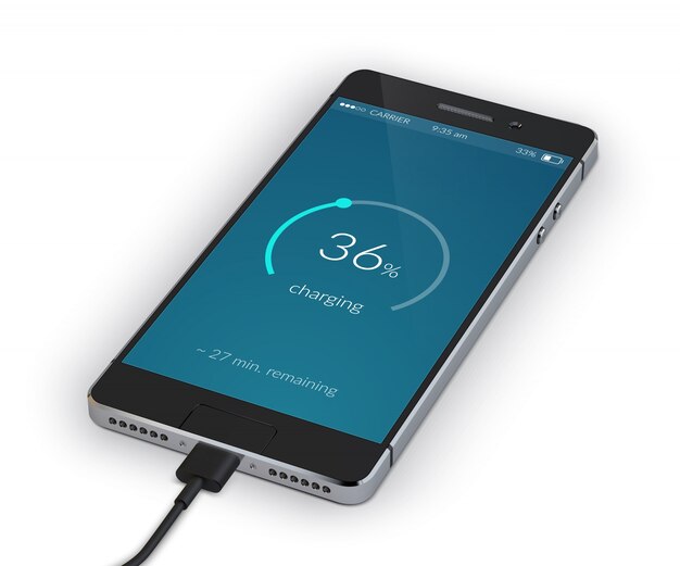 Smartphone de charge isolé