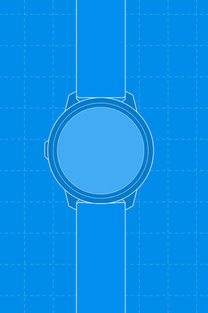 Vecteur gratuit smartwatch bleu, écran rond blanc, illustration vectorielle de dispositif de suivi de la santé