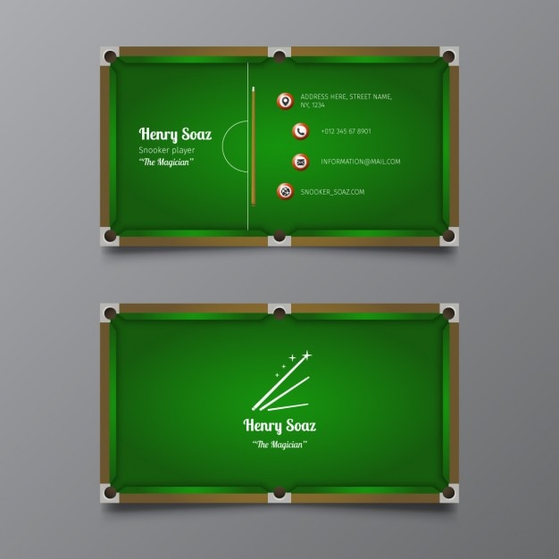 Vecteur gratuit snooker modèle de carte de visite