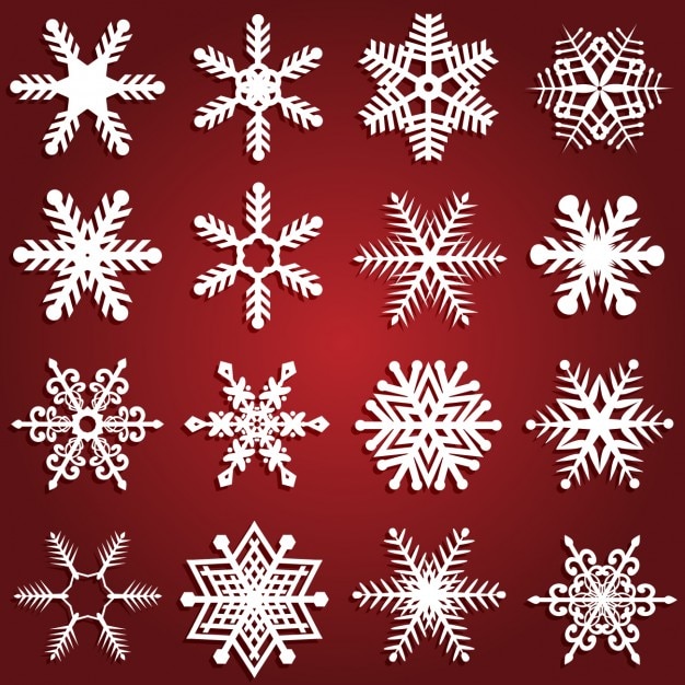 Vecteur gratuit snowflakes collection de design