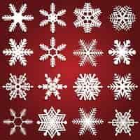 Vecteur gratuit snowflakes collection de design