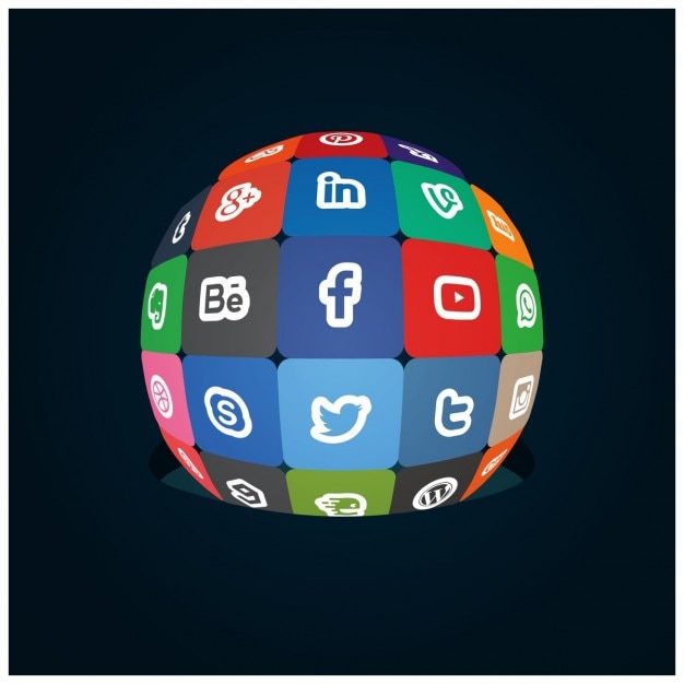 Vecteur gratuit social media globe