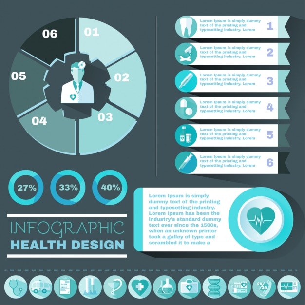 Vecteur gratuit soins de santé éléments infographiques