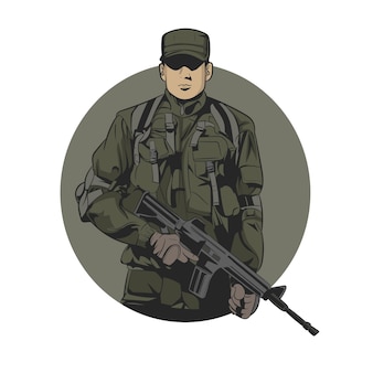 Soldat de l'armée américaine. illustration vectorielle