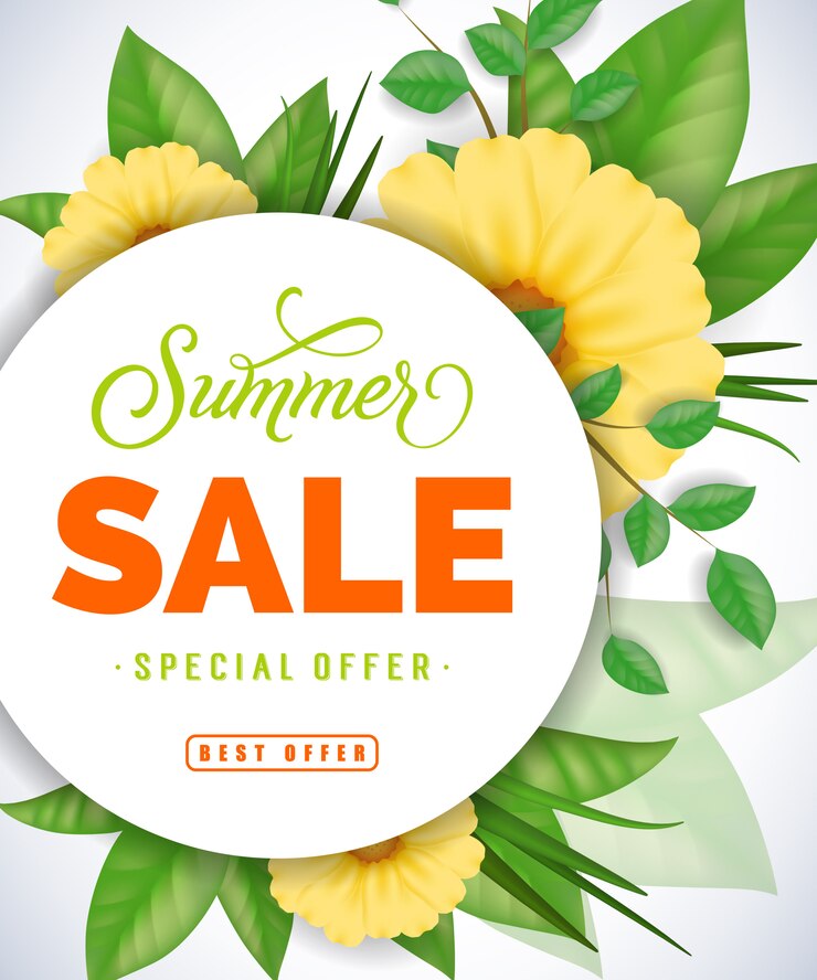 Vecteur gratuit soldes d'été offre spéciale meilleur lettrage de l'offre.