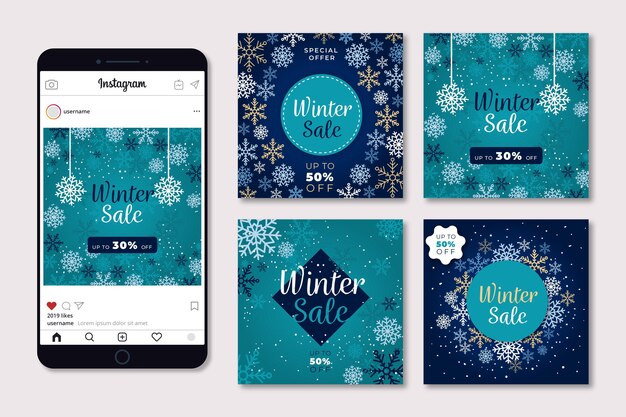 Soldes D'hiver Instagram Post Collection