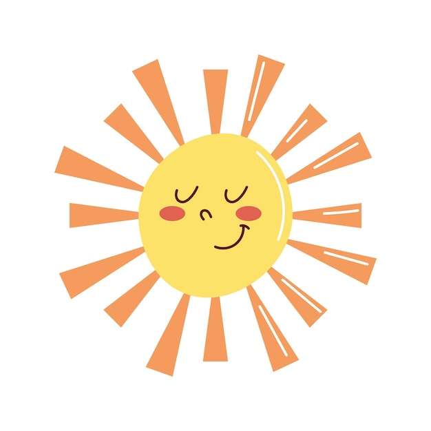 Vecteur gratuit soleil d'été kawaii
