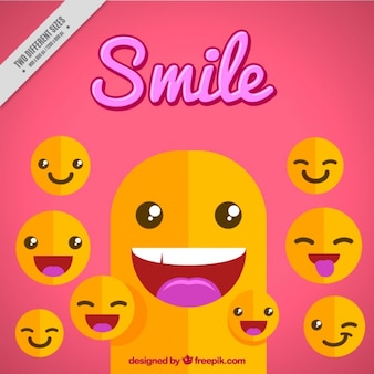 Sourire fond avec emojis