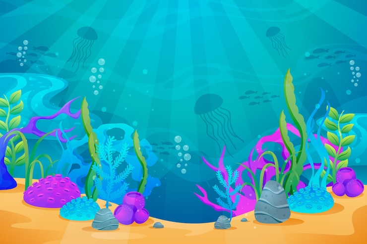 Vecteur gratuit sous le fond de la mer pour la conférence