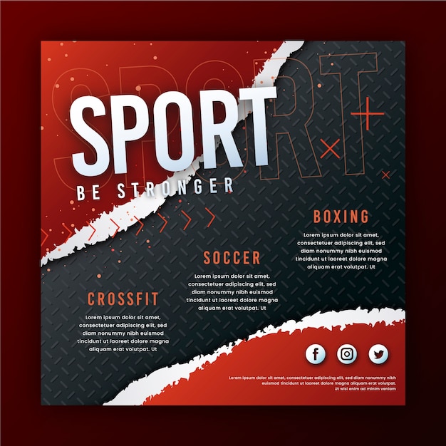 Vecteur gratuit soyez plus fort modèle de flyer sport