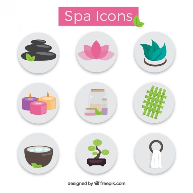 Vecteur gratuit spa icon collection