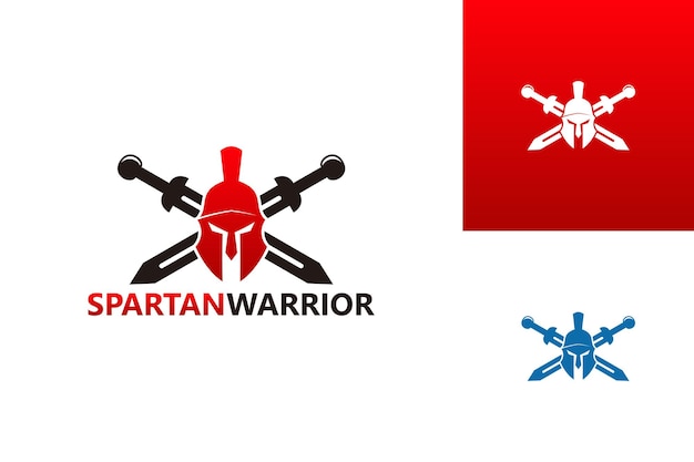 Spartan warrior logo template design vecteur, emblème, design concept, symbole créatif, icône