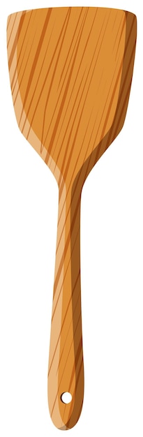 Spatule en bois sur fond blanc