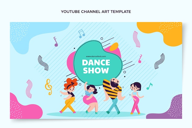 Vecteur gratuit spectacle de danse design plat art de la chaîne youtube