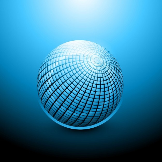 Vecteur gratuit sphère 3d bleu brillant