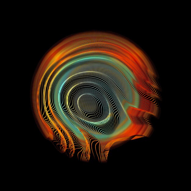 Sphère de maille colorée abstract vector sur dark.