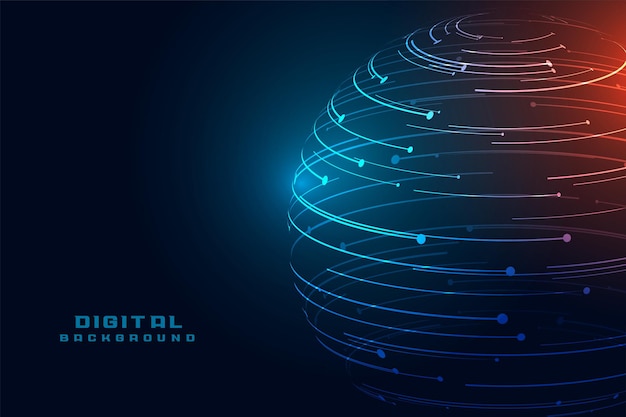 Sphère Technologique Avec Fond De Nouvelles De Lignes Numériques