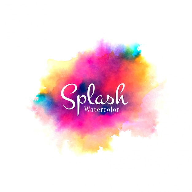 Splash aquarelle coloré design dessiné à la main