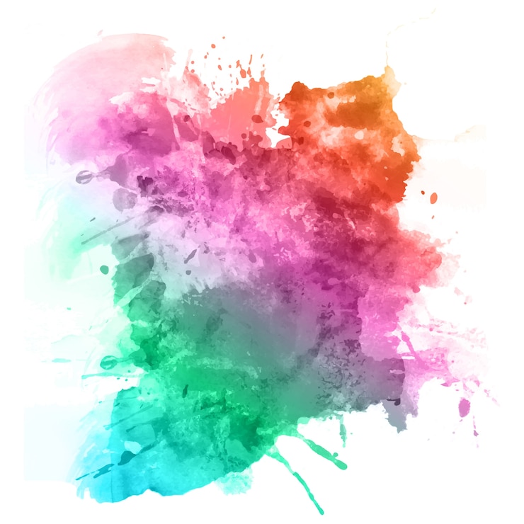Vecteur gratuit splatters d&#39;aquarelle en couleurs arc-en-ciel