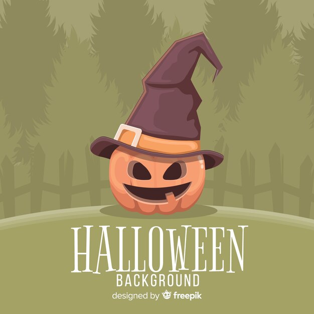 Spooky halloween background avec un design plat