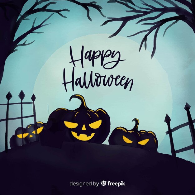 Spooky halloween background avec un design plat