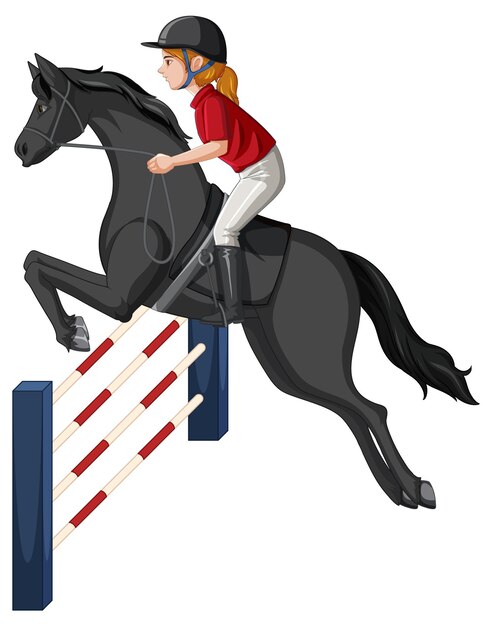Sport équestre avec fille à cheval