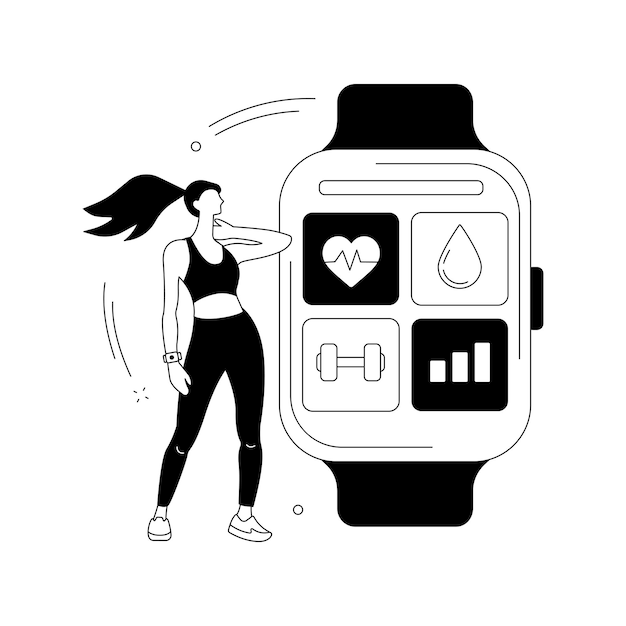 Sport Et Fitness Tracker Concept Abstrait Illustration Vectorielle