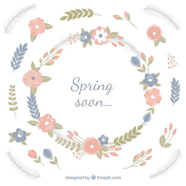 Spring background avec des fleurs dans les tons pastel