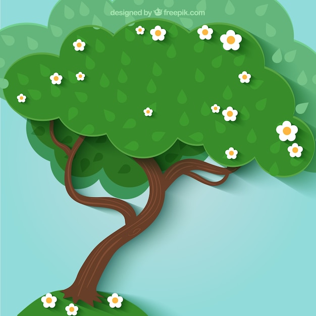 Vecteur gratuit spring tree