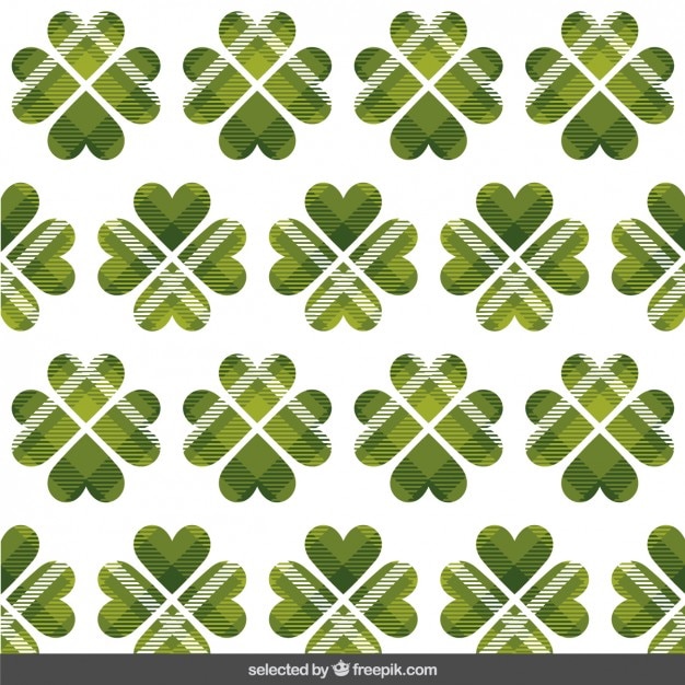 Vecteur gratuit st. patrick motif avec le trèfle à damiers