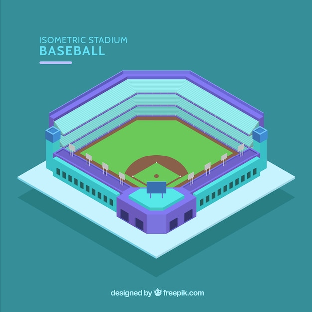 Stade de baseball dans le style isométrique