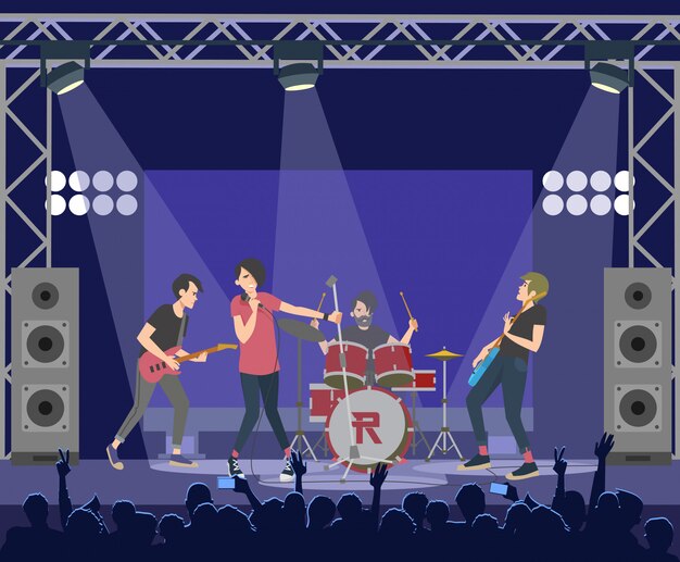 Des stars du rock populaires sur scène