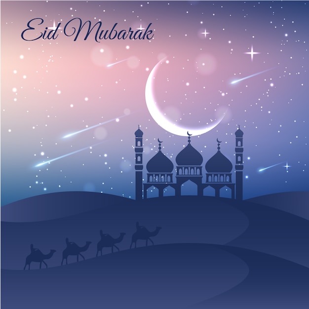 Vecteur gratuit stars et moon ramadan background