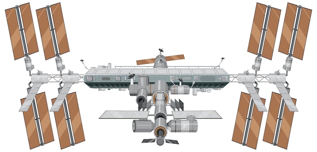 Vecteur gratuit station spatiale internationale iss sur fond blanc