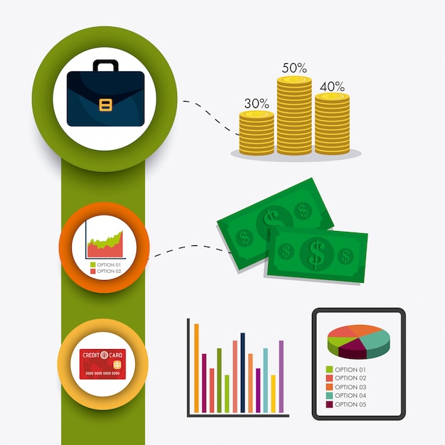 Vecteur gratuit statistiques de croissance des entreprises et d'économies