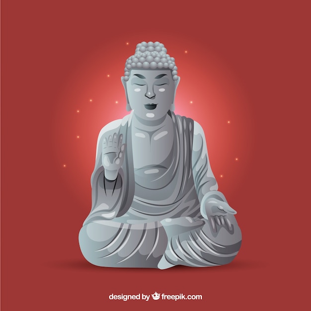 Statue de Budha avec un design réaliste