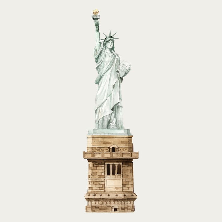 Vecteur gratuit statue de la liberté