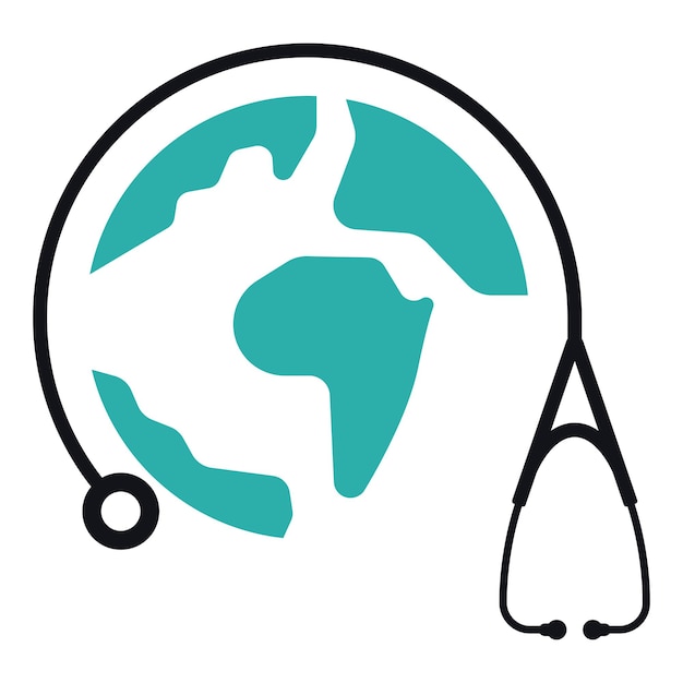 Vecteur gratuit stéthoscope de la journée mondiale de la santé autour du monde