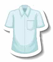 Vecteur gratuit sticker chemise bleu vif en style cartoon