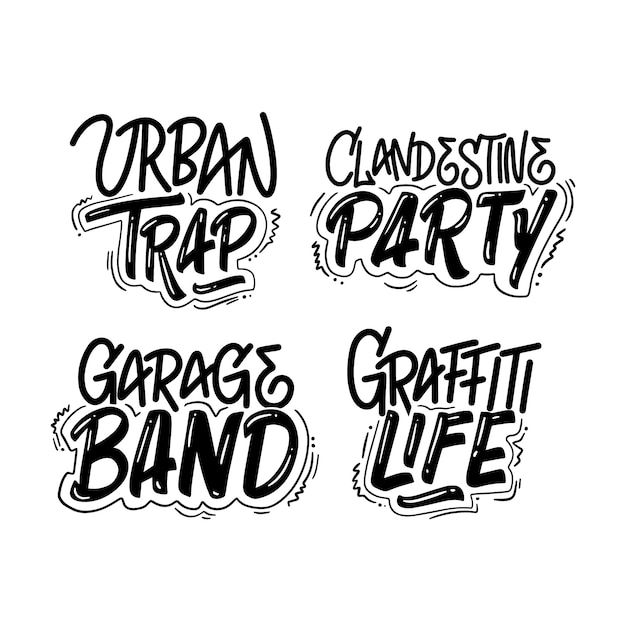 Stickers Style Urbain Lettrage Noir