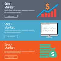 Vecteur gratuit stock market web banner