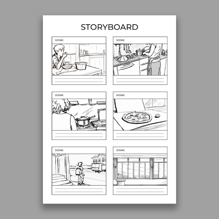 Vecteur gratuit le storyboard d'images créées par l'ia minimaliste
