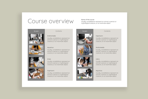 Vecteur gratuit storyboard de présentation minimaliste